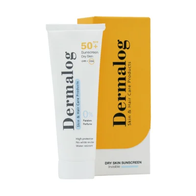 ویژگی های کرم ضد آفتاب پوست خشک SPF50 درمالوگ پیشگیری از ابتلا به سرطان، آفتاب سوختگی و پیری زودرس پوست بدون به جای گذاشتن سفیدی مقاوم در برابر تعریق و آب جذب سریع و بافت سبک مرطوب کننده آبرسان قوی