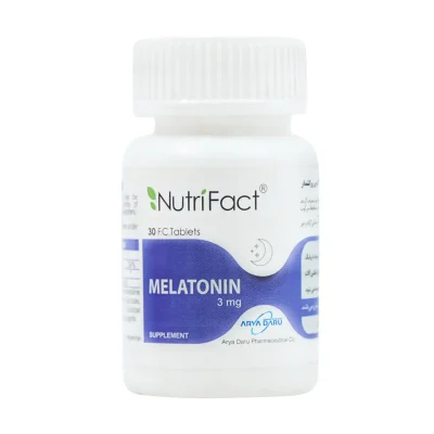 قرص ملاتونین 3 میلی گرم نوتری فکت آریا دارو 30 عدد Arya Daru Melatonin 3 mg 30 FC Tabs