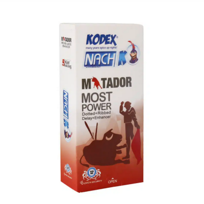 کاندوم خاردار و حلقوی کدکس مدل Matador بسته 12 عددی Kodex Matador Most Power Condom 12 Pcs