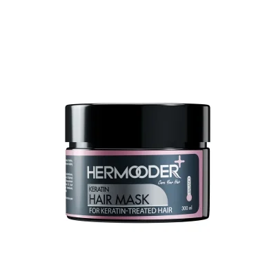 ماسک مو داخل حمام هرمودر مناسب موهای کراتین شده 300mlhermoodhair masker keratin
