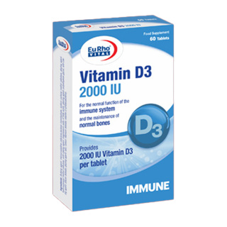 قرص ویتامین D3 2000 IU یوروویتال 60 عدد