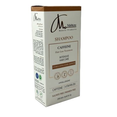شامپو حاوی کافئین براق کننده مو ماهتو 250mlmahtou caffeine shampoo 250ml