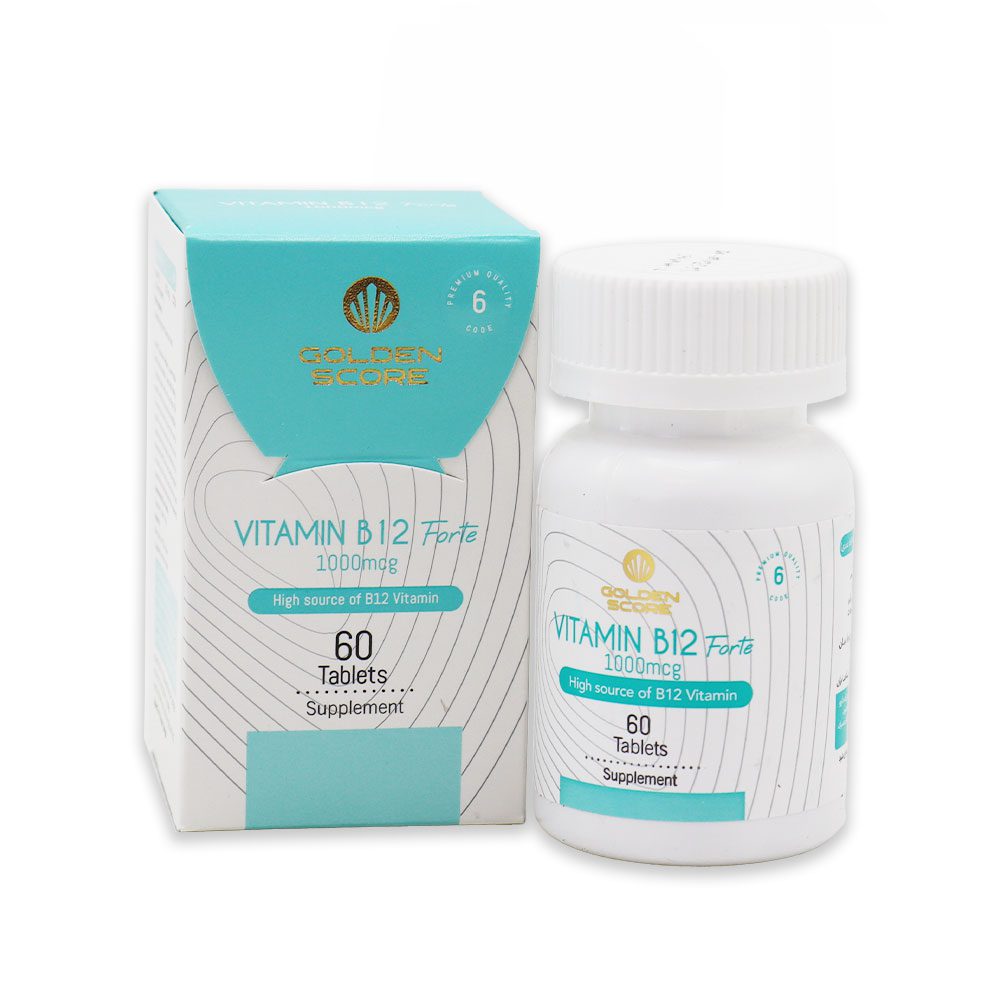 قرص ویتامین B12 فورته 1000 میکروگرم گلدن اسکور 60 عدد Golden Score Vitamin B12 1000 Mcg 60 Tabs