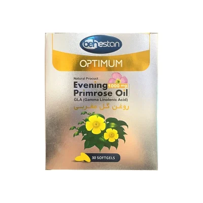 اپتیمم روغن گل مغربی 1000 میلی گرم بهستان Optimum Evening Primrose Oil 1000 mg