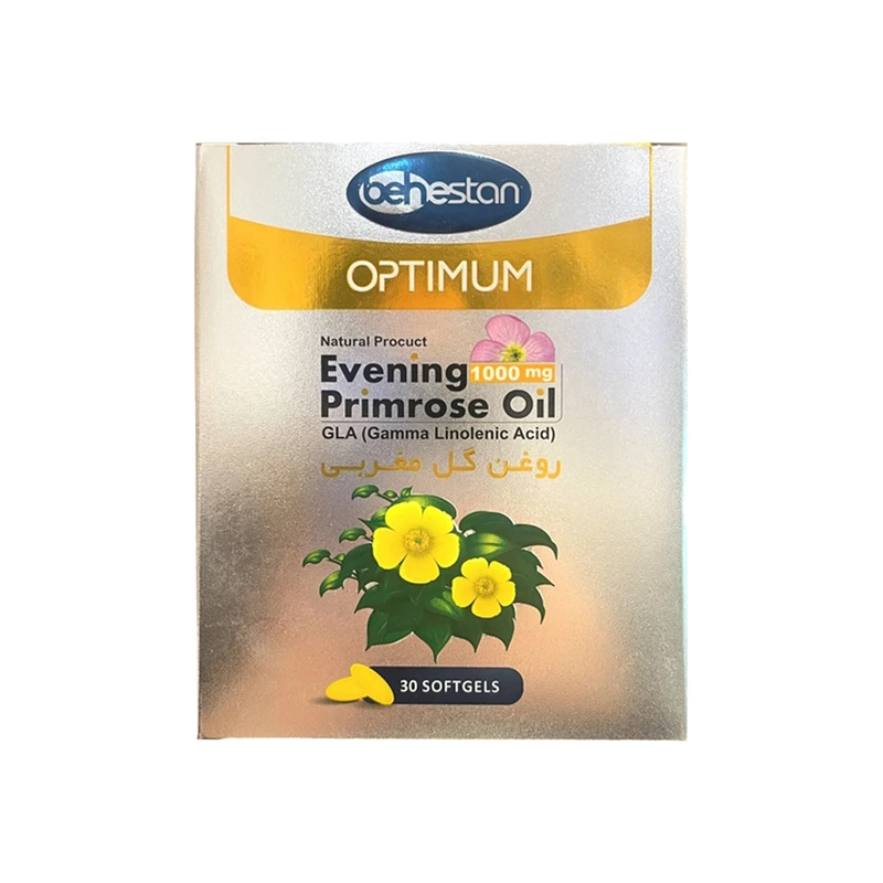 اپتیمم روغن گل مغربی 1000 میلی گرم بهستان Optimum Evening Primrose Oil 1000 mg